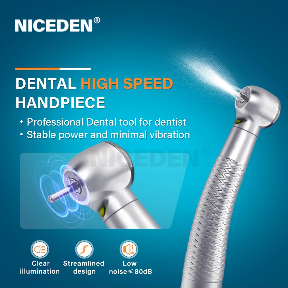 Niceden Dental Led with E Generator High Speed Handpiece Self-powered Air Turbine Water Spray Handpiece Dentistry Tools
