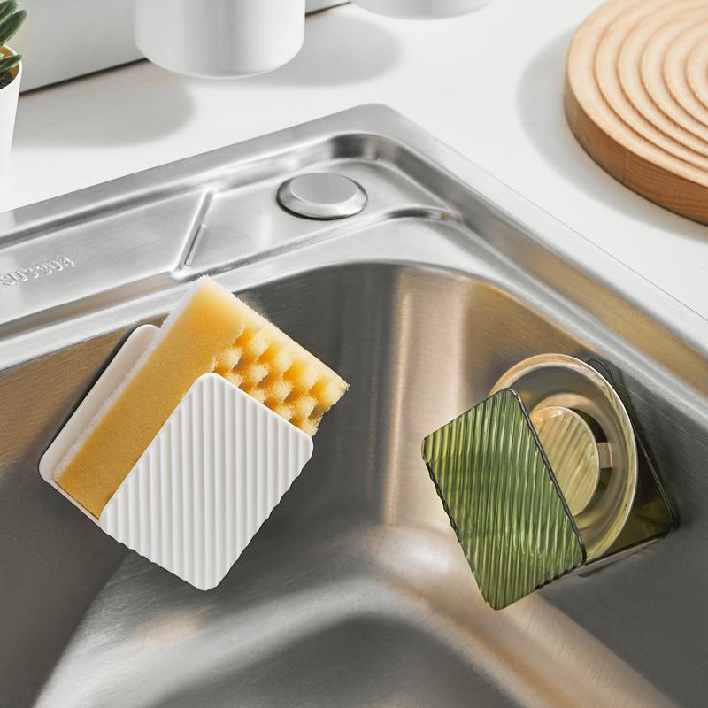 Multifunctional Kitchen Draining Storage Rack Nordic Style Household Countertop Organizer Scouring Pad Sponge Storage Artifact L