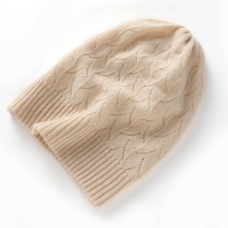 Soft Cashmere Autumn and Winter New Style Women's Double Layer Thickened Casual Ear Protection Pile Hat Fashionable Knitted Hat