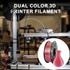 Two Color Silk Filament PLA 3D Printer 1.75mm, Red Silver Dual Filament, Printing Accessories for DIY Projects, Models and Crafts Spool
