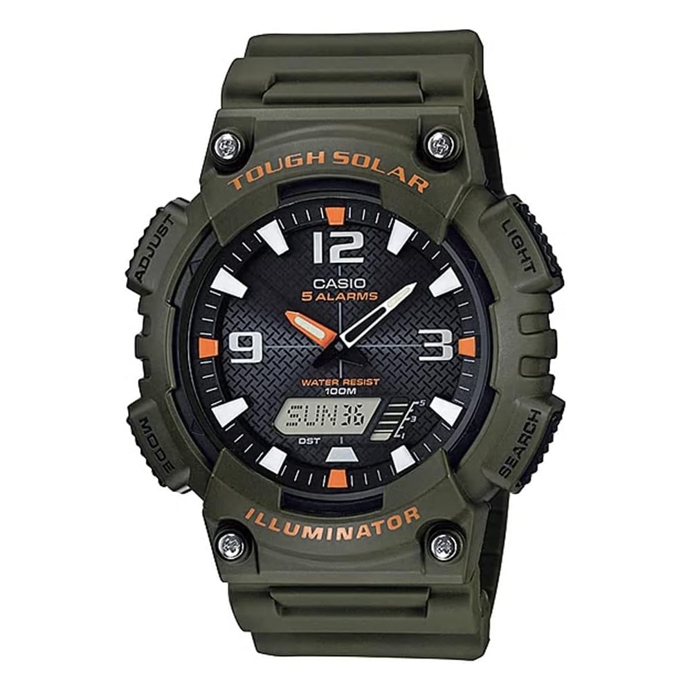 Casio Tough Solar Analog-Digital Quartz Watch AQ-S810 Series Military Green Men s