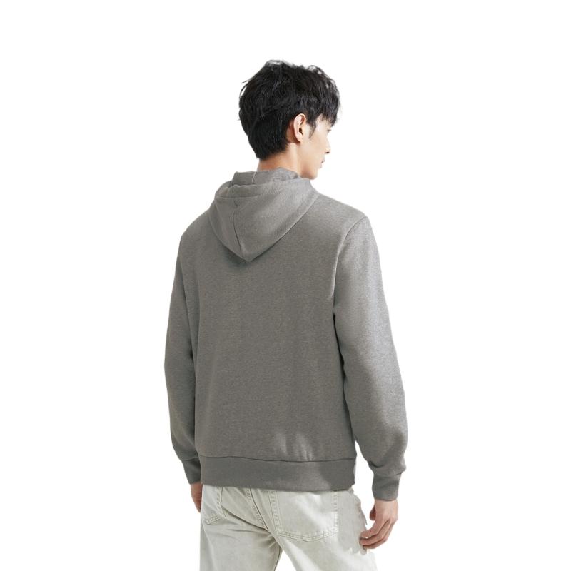 Calvin Klein Embroidered Letter Fleece Drawstring Hoodie Men Hoodies Coconut-Gray 40QM431-CVP