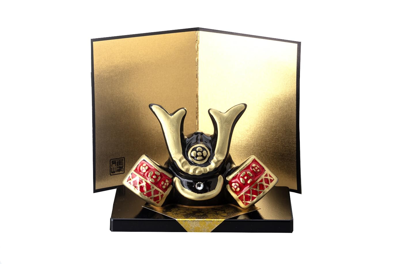 

Craftsman House Day Compact Mini Ceramic Lucky Charm Ornament Boys Doll, Palm-Sized [Kabuto (Black)]