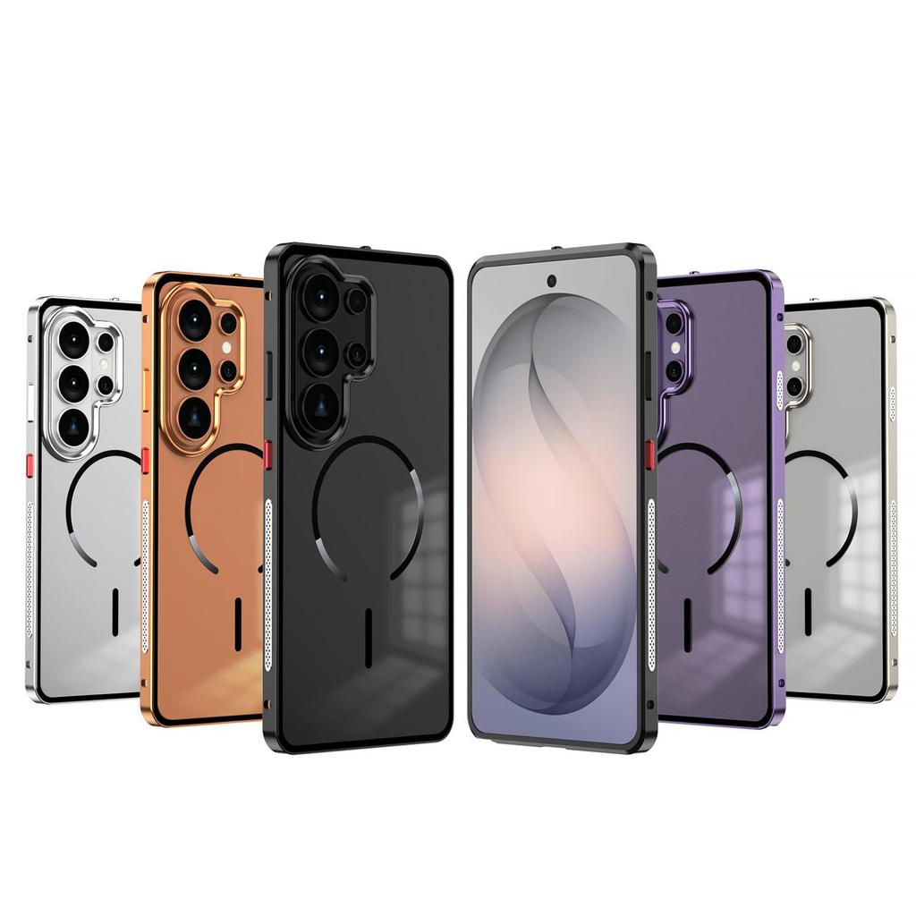 Samsung S26 Ultra Snap-On Magnetic Metal Frame Matte Anti-Drop Case for S25U/S24/S23