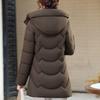 Płaszcze Zimowe Damskie z Kapturem Casualowe Grube Ciepłe Podszyte Polarem Długie Parki Kurtki Damskie
