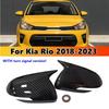 For Kia Rio 2018-2025 2x Car Sticker Rearview Side Mirror Cover Wing Cap Exterior Case Trim Accessories Vehicle Decoration ABS
