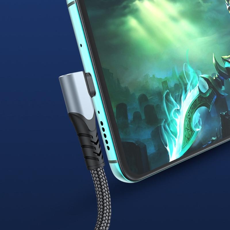 Mobile Phone 90 Degree Quick Charging 100W Fast Charging USB C to USB C Cable Wire Right Angle Data Charging Cable