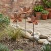 1/3 PCS Weather Resistant Floral Stake Metal Three-Dimensional Flower Ornament  Garden Decoration