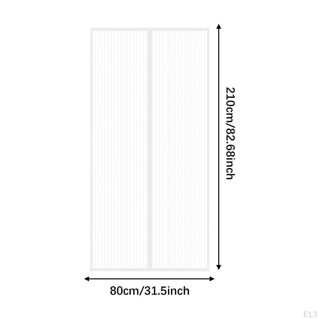 Magnetischer Türvorhang Selbstschließend Hält Fliegen Fern für Restaurant Küche Terrasse 80x210cm Schwarz
