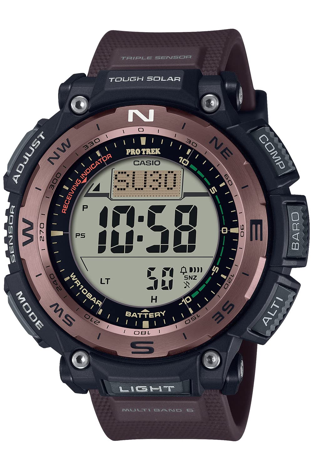 

Casio Pro Trek Watch [Official Japanese Product] Climber Line Radio-Controlled Solar Watch with Biomass Plastic Construction, PRW-3400Y-5JF, Men s