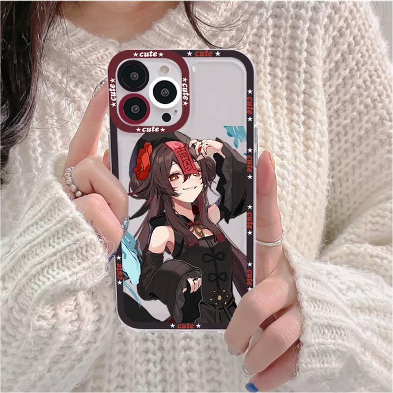 Genshin Hu Tao Phone Case for iPhone 11 12 13 Mini Pro Max 14 Pro Max Case shell