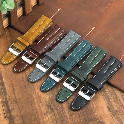 Watchband Gerçek Deri Saat Kayışı 20mm 22mm Crazy Horse İnek Derisi Erkek Kadın Bilezik Panerai Saat Evrensel Bilek Kayışı Yedek