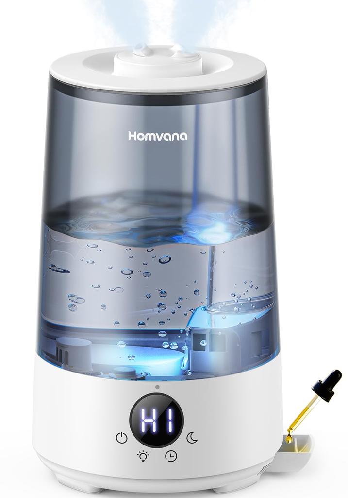 Homvana Air Humidifier for Bedroom 36 L 360° Cool Mist 34 H