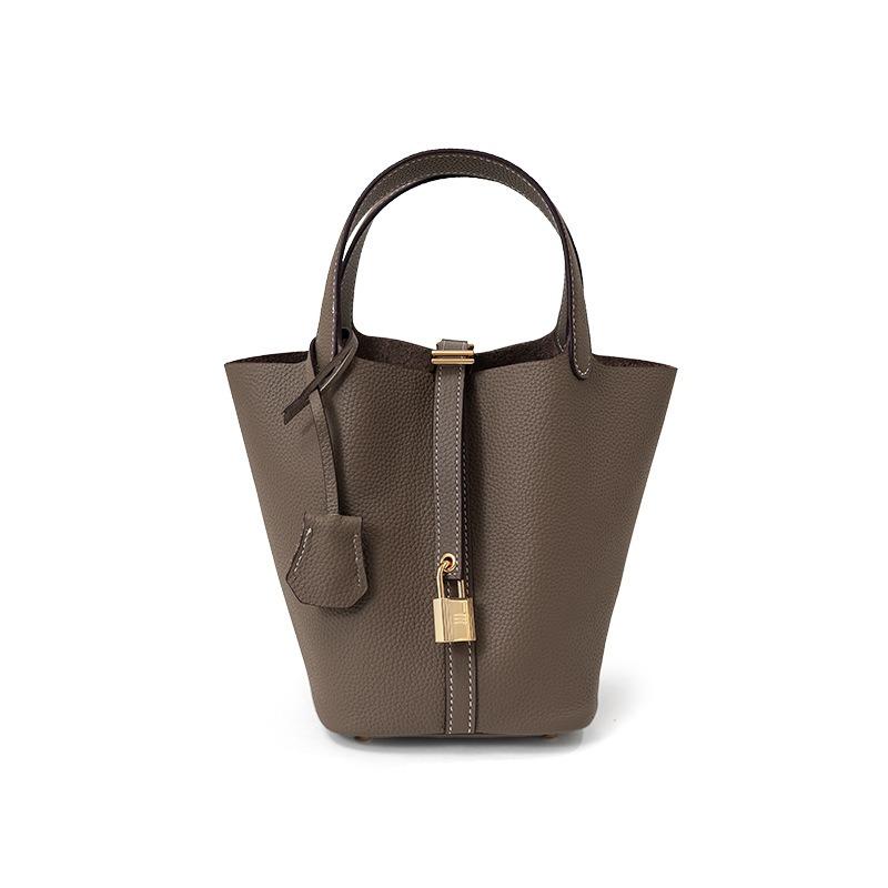 New bucket bag vegetable basket bag handbag premium leather women's bag