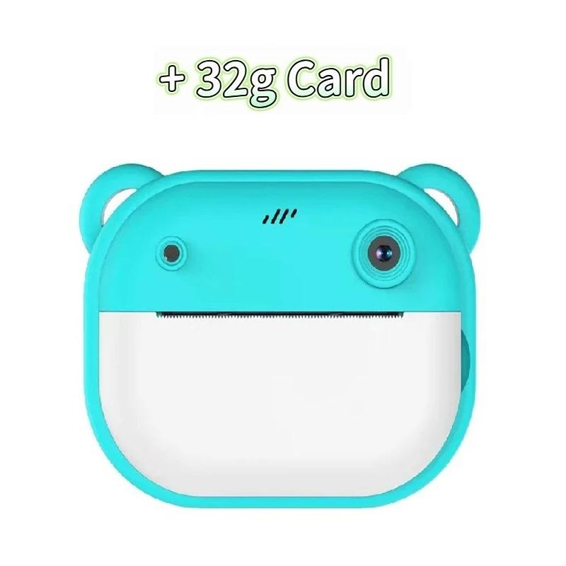 

Детский Polaroid может делать фотографии и печатать Мини цифровые камеры, детские печатающие маленькие зеркальные фотокамеры 32g Card зелёный