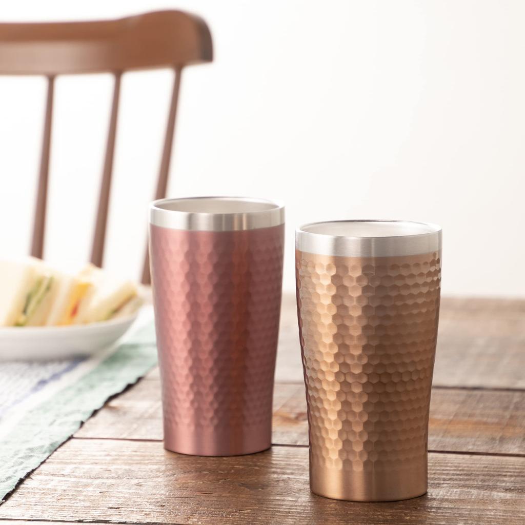 maebata luxe Pair Thermo Tumbler Gold & Pink 340ml 51432