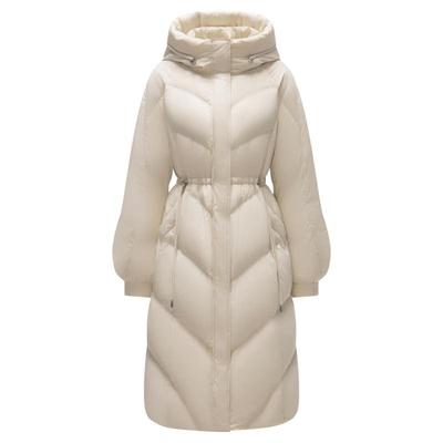 Women's Casual Cinched Waist Mid-Length Down Jacket TB233836