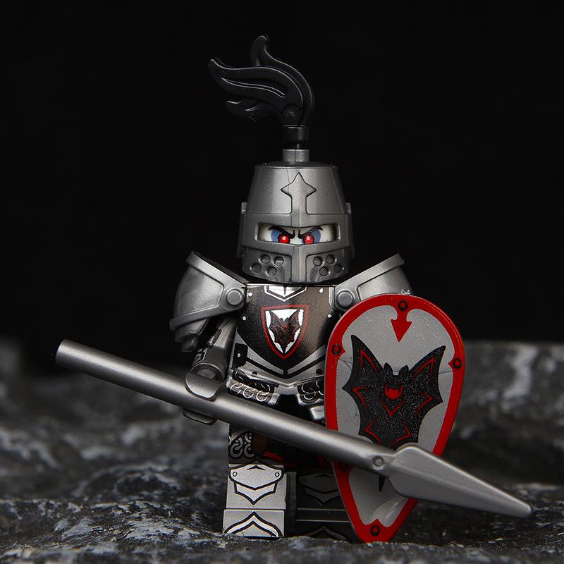 Medieval Lion Knight Minifigure: Castle & Dragon Knight Building Blocks Compatible with Lego