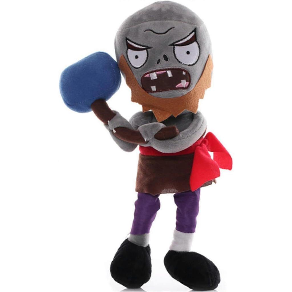 SBSG 3 PCS Plants and Zombies Plush Hammer Plush Zombies Sets Toy, Stuffed Soft Cowboy Zombie Doll