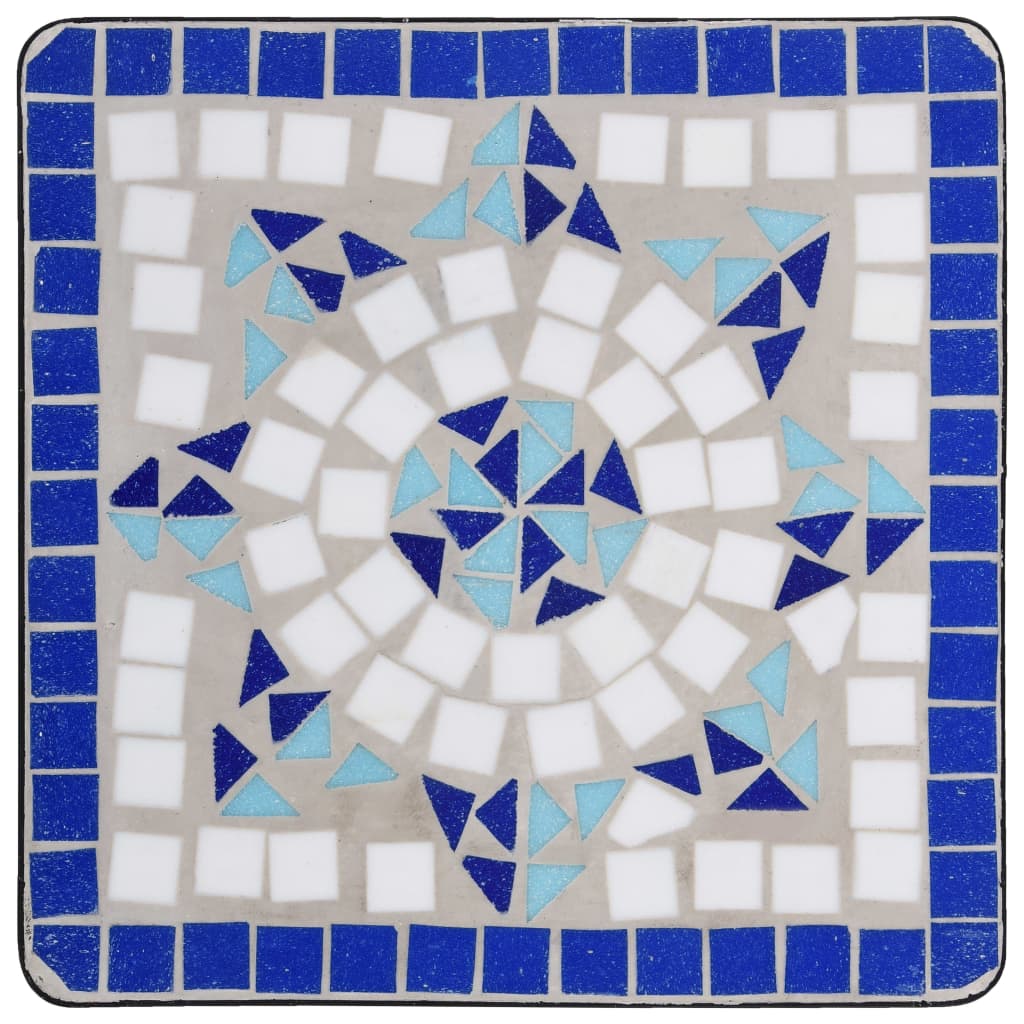 VidaXL Beistelltisch Mosaik Keramik Blau und Weiß