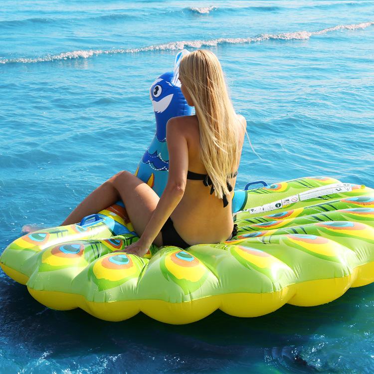 New Peacock Float Large Water Inflatable Animal Toy Mount Outdoor Water Deck Chair Floating Bed Swimming Ring