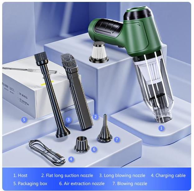 

2025 12000PA беспроводной автомобильный пылесос USB зарядка 3600mAh портативный уборочный прибор мини пылесос для бытовой уборки автомобиля