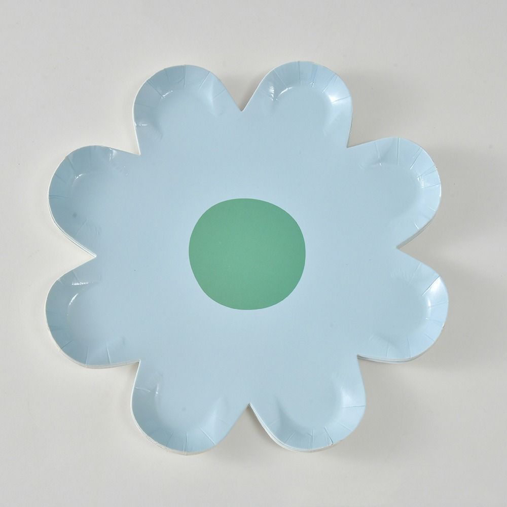 10pcs Disposable Daisy Plate Festive Cake Tray Party Decor Flower Dinner Plates Wedding Decoration