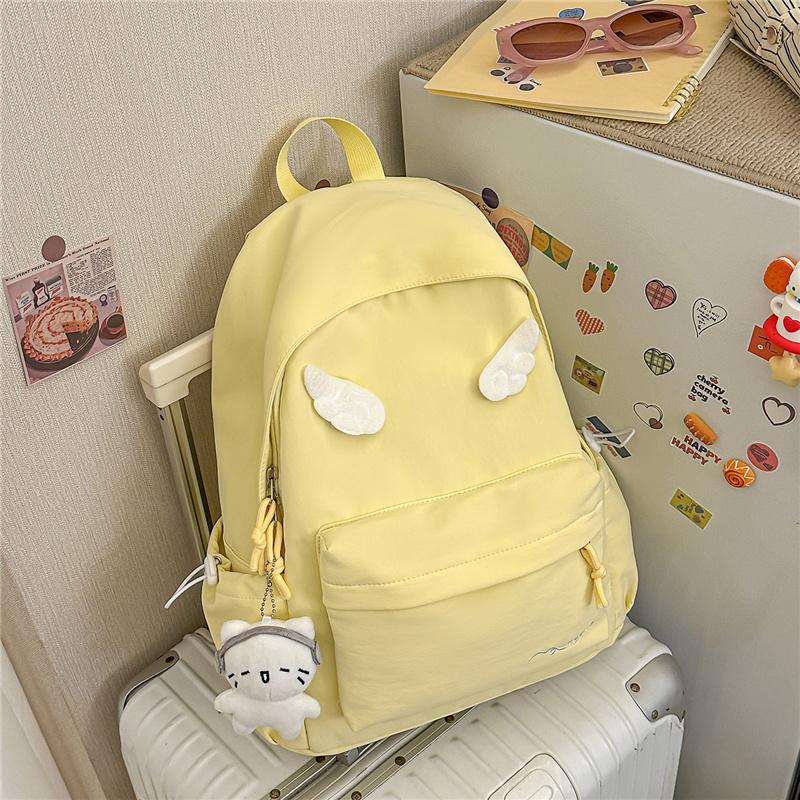 Solid Color Student Schoolbag Women's Backpack