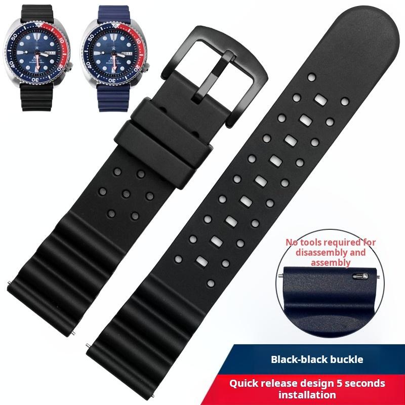 22m Maschio Per Seiko Foro d'aria cinturino in fluoro gomma Water Ghost 007 Abalone piccolo mm Srpa21j1 SKX007 in scatola Cinturino in silicone per orologio