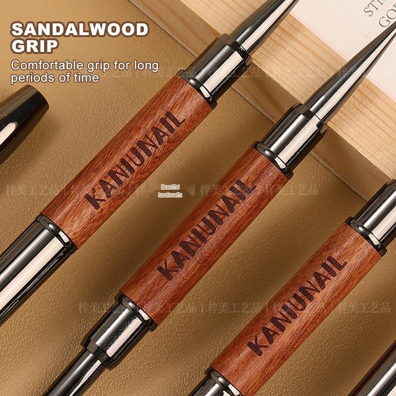 Dual-Ended Nail Art Brush - Multipurpose Line & Builder with Round Head, Japanese Base Coat