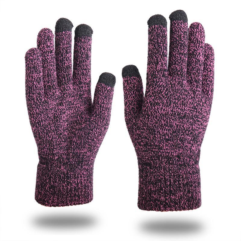 Men's Touchscreen Wool Gloves - Double-Layered, Velvet-Lined, and Warm for Autumn/Winter