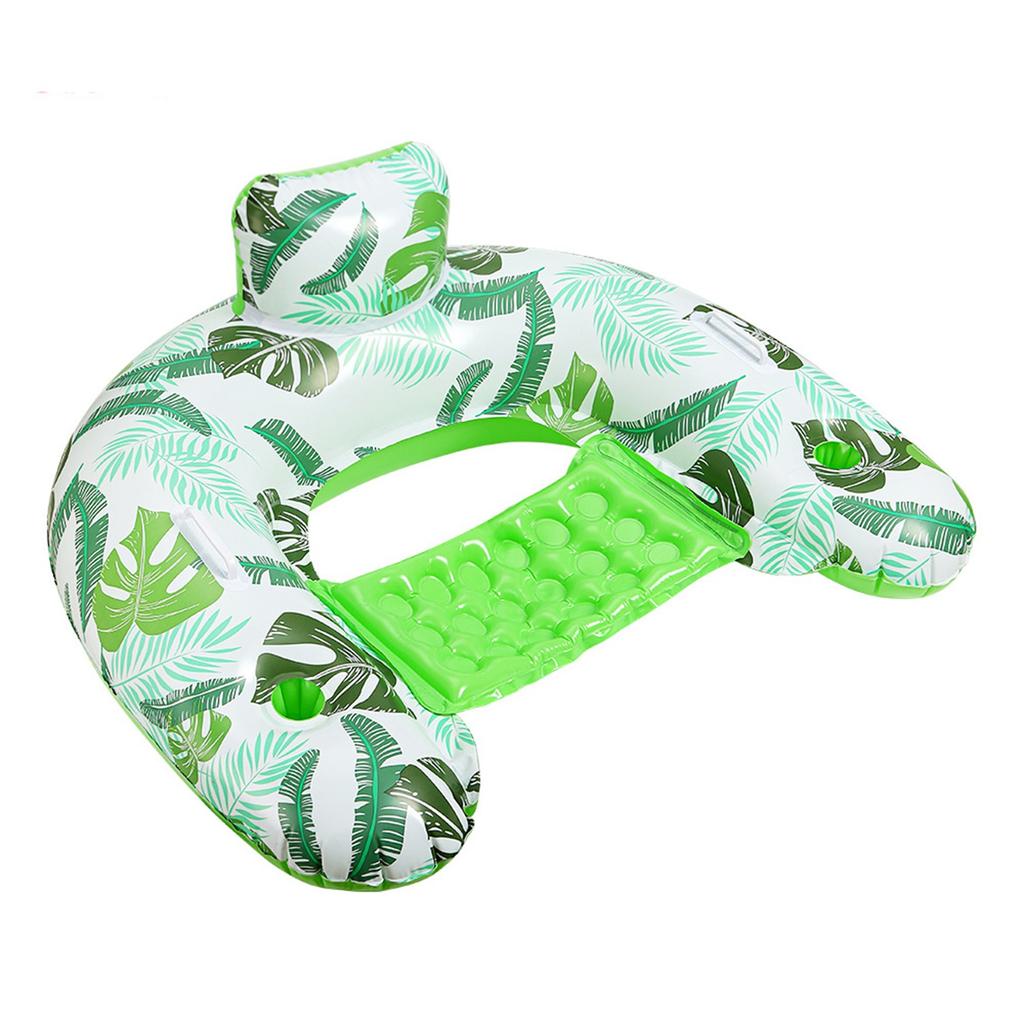 Innovative Inflatable Swimming Pool Floating Chair Popular Photo Seat With Cup Hole Outdoor Swimming Pool Water PVC Inflatable Floating