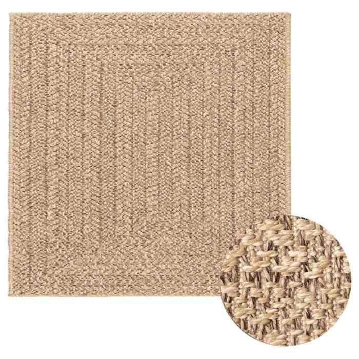 VidaXL ZIZUR Rug 200x200 Cm Jute Look Indoor and Outdoor, Outdoor Rug, Floor Mat, Indoor Rug, 4006155