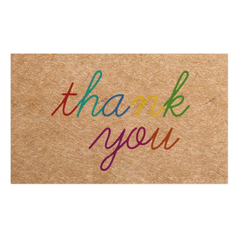 Black Thank You Greeting Cards, 50 Sheets/Pack