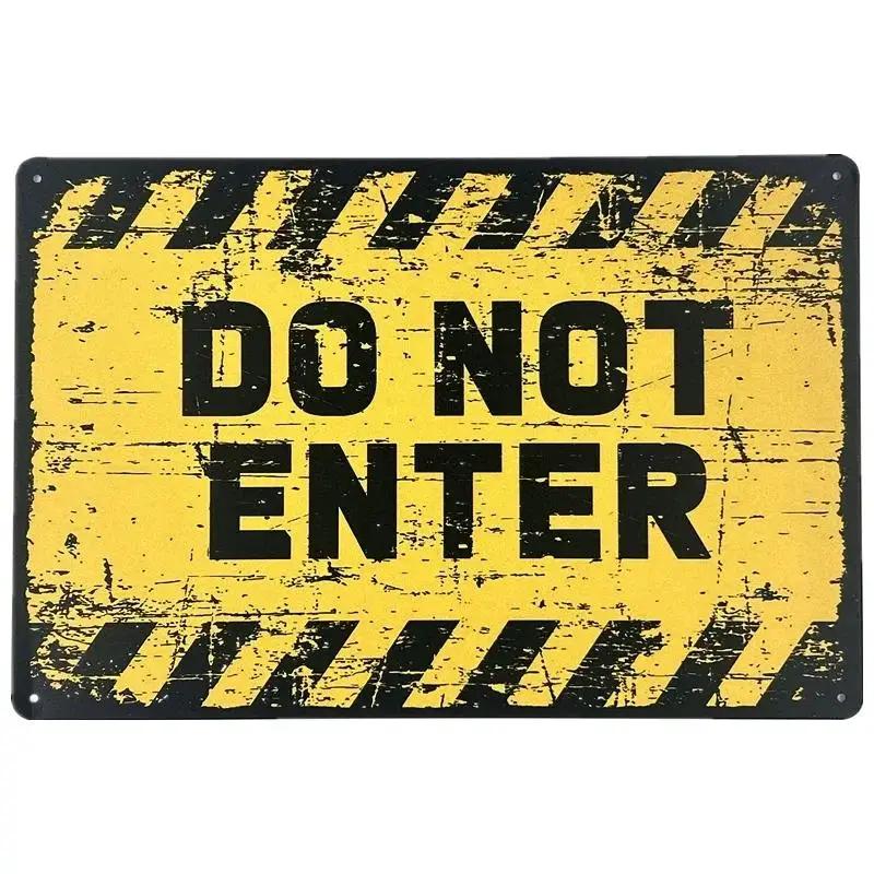 Vintage Shabby Chic Kein Unbefugtes Metalls Child Retro Garage Gefahr Warn Plakette Für Wand Dekoration