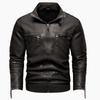 Men's Retro PU Leather Motorcycle Jacket with Pockets