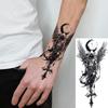 1 Sheet Scary Skull Grim Reaper Temporary Tattoos For Men Women Hand Arm Forearm, Realistic Fake Tattoo Sticker Halloween Tatoos