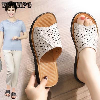 Slippers Dames Zachte Zool Uitgehold Eén Lijn Slipper