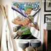 Roronoa Zoro Wall Tapestry Aesthetic Wall Hanging Printed Fabric Blanket Decorative Tapestries For Bedroom Living Room Home Decor