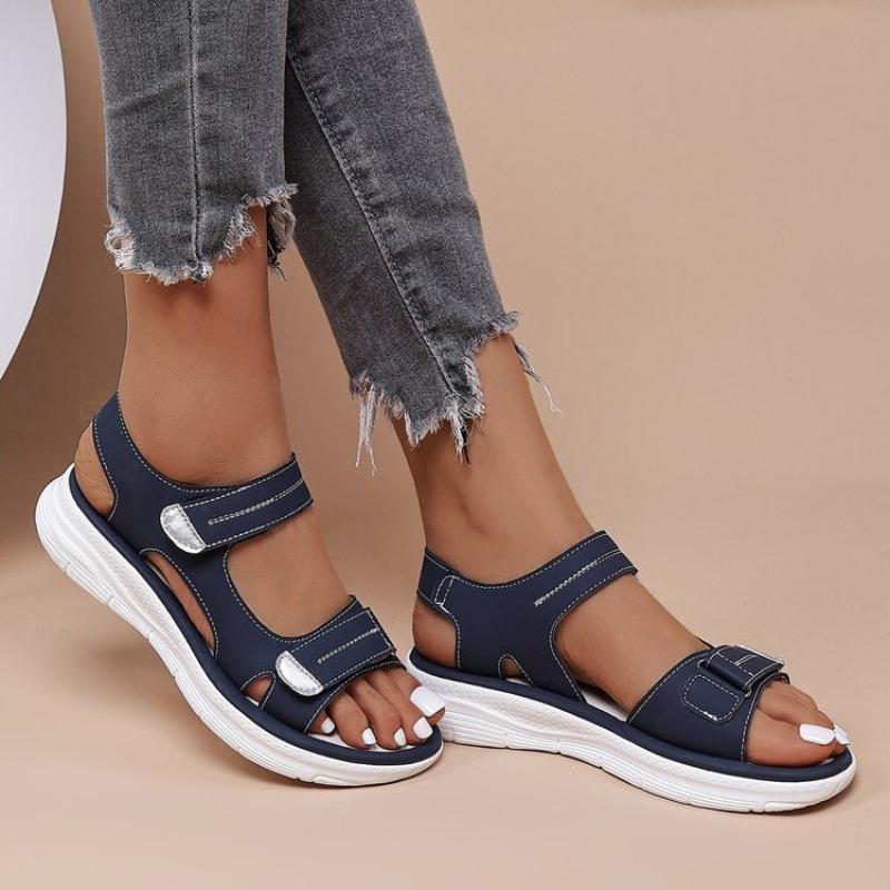 Neue Sommer-Damenschuhe Übergröße Plateau lässige Sandalen mit Klettverschluss Sandalen Damenschuhe
