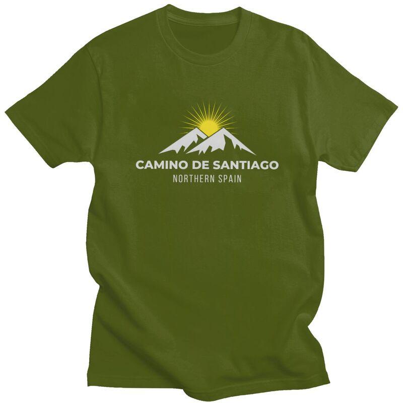 Custom Buen Camino De Santiago T Shirt for Men 100 Cotton Tshirt Leisure Tee Short Sleeve Tshirt Slim Fit Clothing Gift