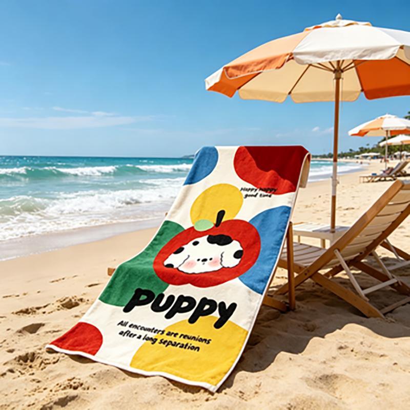 Dopamine Kids Puppy Cartoon Quick Dry Large Bath Towel for Fitness Shower Swimming And Beach