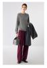 Lekasha Cashmere Goat Wool 7-Gauge Loose Pullover Sweater with Rolled Hem for Autumn and Winter