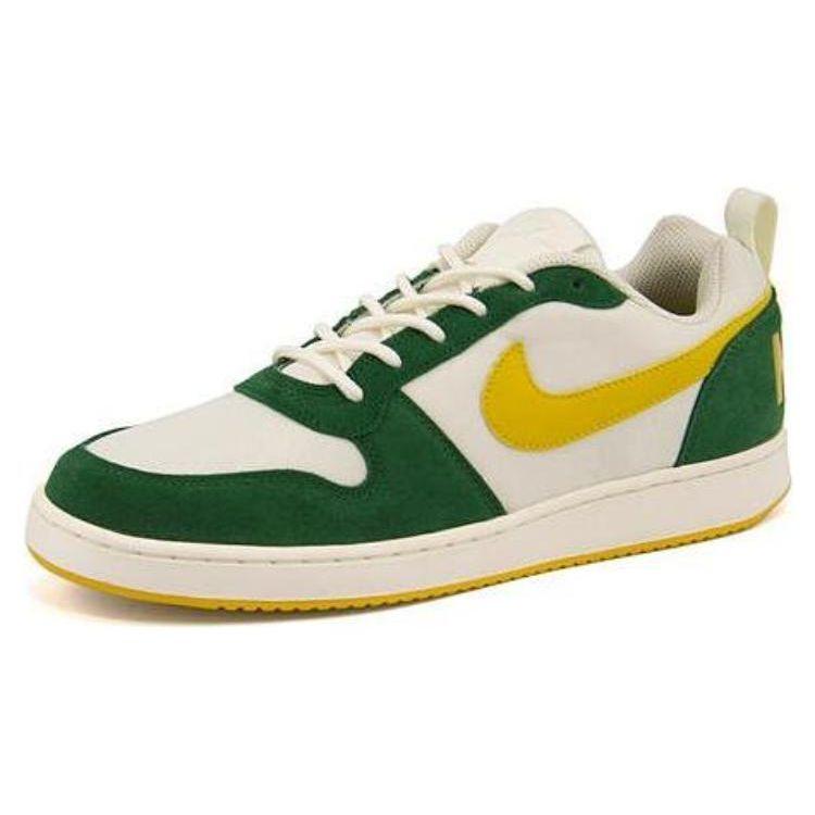 Nike Court Borough Low Premium Non-Slip Durable Low-Top Skate Shoes Men Sneakers White Green Yellow 844881-100