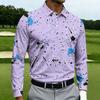 Men's Casual Long Sleeve Printed Shirt with Notched Lapel and Single-Breasted Front for Everyday Wear