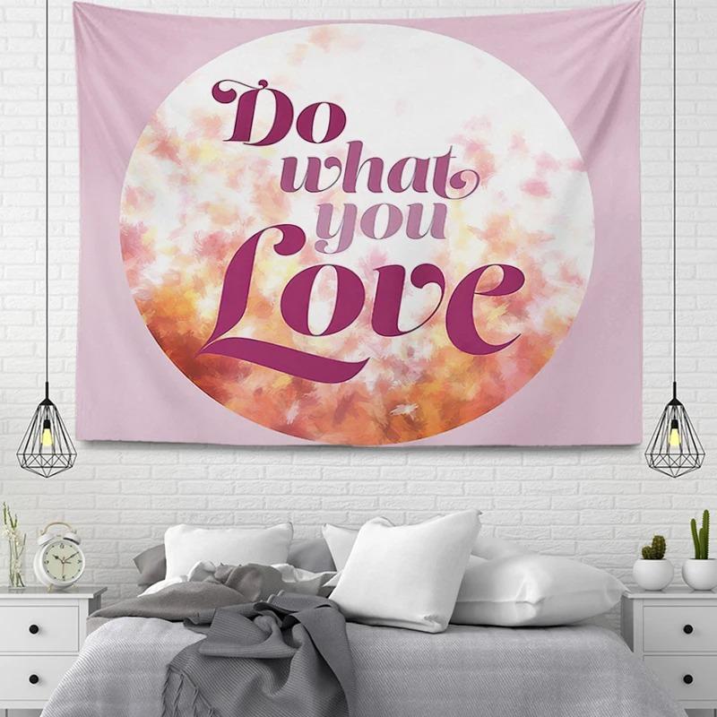 Pink Simple Illustration Decorative Tapestry Home Wall Decoration Office Living Room Tapestry