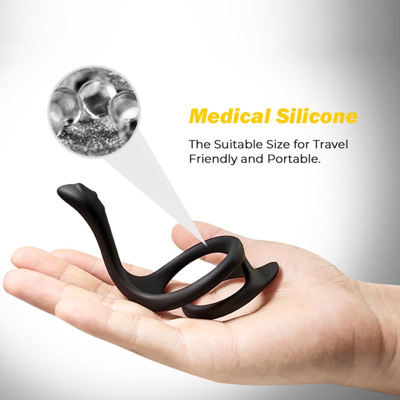 New Silicone Double Cock Ring Soft Penis Ring Delay Ejaculation Sex Toys for Man Prostate Massager Male Chastity Lock Ring