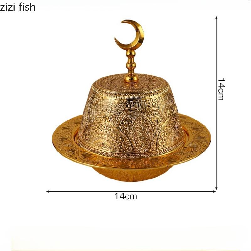 

Golden Metal Storage Tray with Cover Dessert Bowl Dim Sum Dish Snack Plate Fruit Bowl Cake Stand Pastry Plate Jewelry Tray золотой