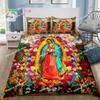 Virgin Mary Godress Blessing Bedding Set Single Twin Full Queen King Size Bed Set Adult Kid Bedroom Print Bedding Gift