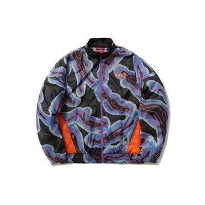 Li Ning Logo Série Mode Sport Imprimé All Over Coupe Ample Logo Sport Veste Col Montant Homme Vestes Violet AFDR295-1